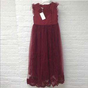 Burgundy Flower Girl Dress